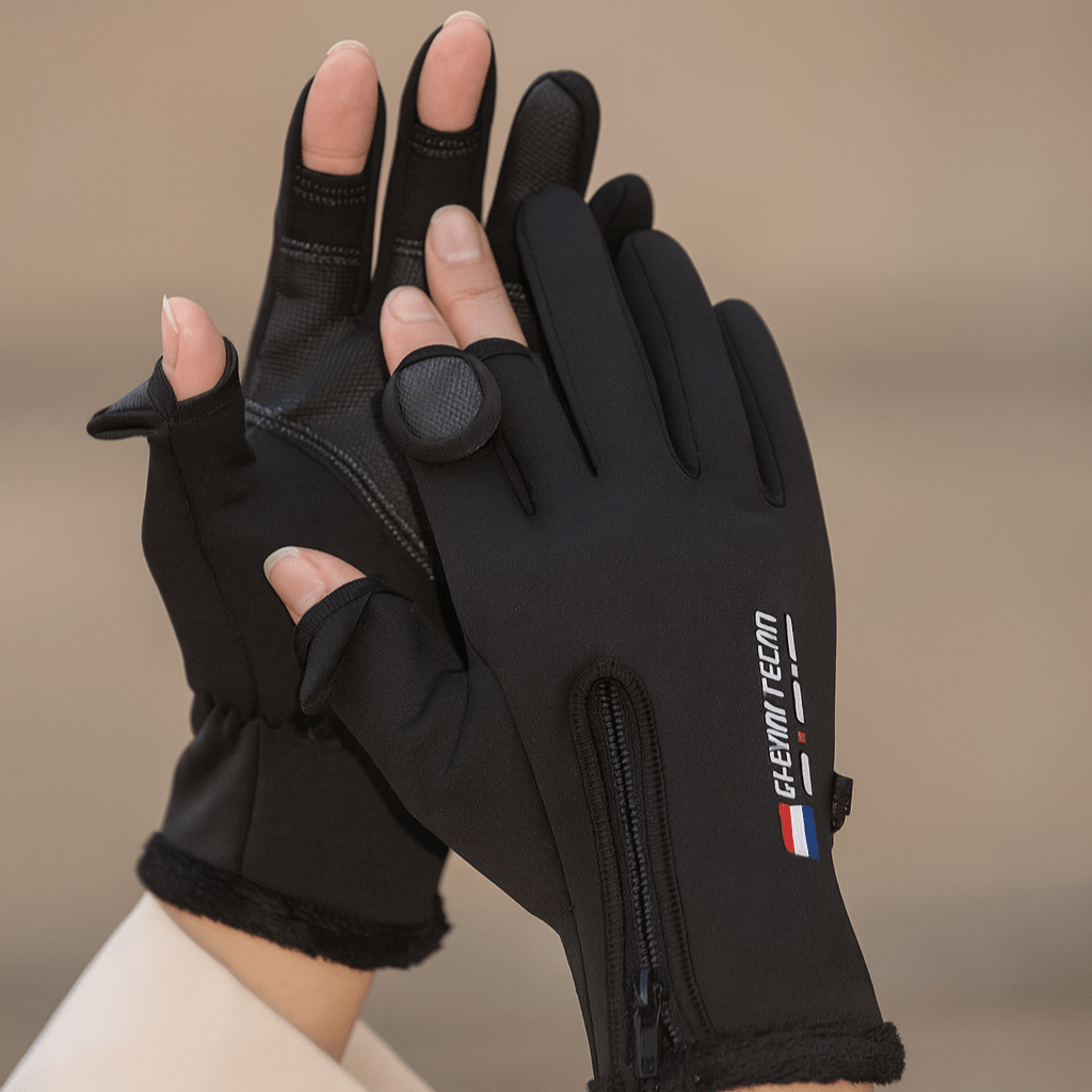 Gants Hiver Unisexes à Doigts Ouverts – Tactiles, Imperméables, Coupe-Vent et Chauds