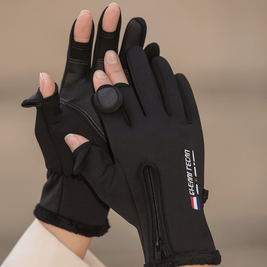 Gants Hiver Unisexes à Doigts Ouverts – Tactiles, Imperméables, Coupe-Vent et Chauds