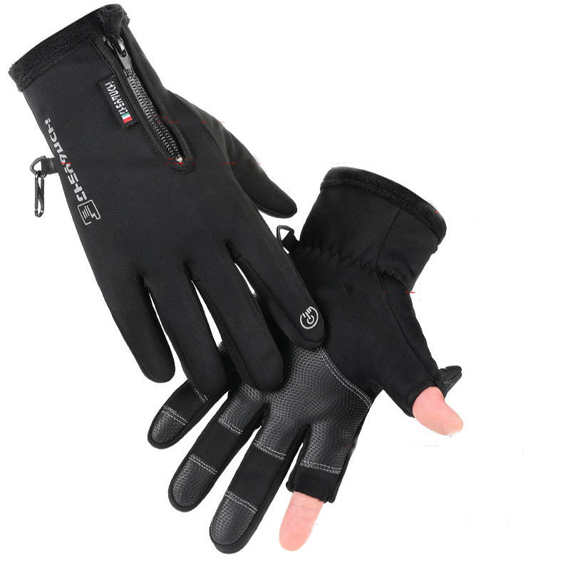 Gants Hiver Unisexes à Doigts Ouverts – Tactiles, Imperméables, Coupe-Vent et Chauds