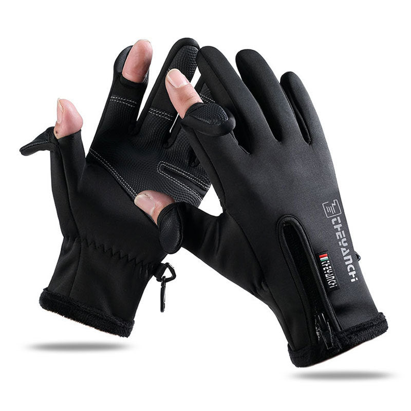 Gants Hiver Unisexes à Doigts Ouverts – Tactiles, Imperméables, Coupe-Vent et Chauds